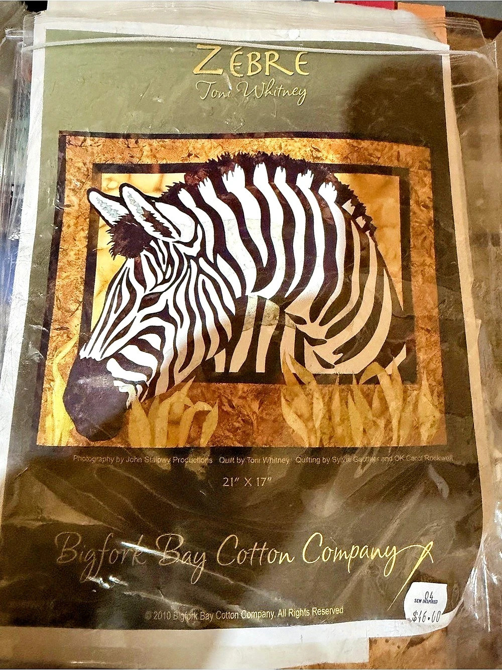 Quilting/sewing bundle Cotton Company Zebre Zebra Cotton Quilt Kit NWT